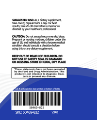 Back label of Ashwagandha dietary supplement showing suggested use, stress support info, storage instructions, FDA disclaimer, barcode, SKU, and note with lot number and expiration date location.