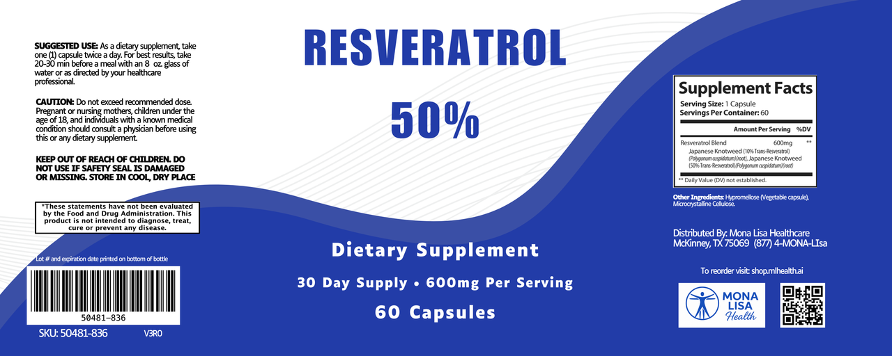 Resveratrol 50% 600mg