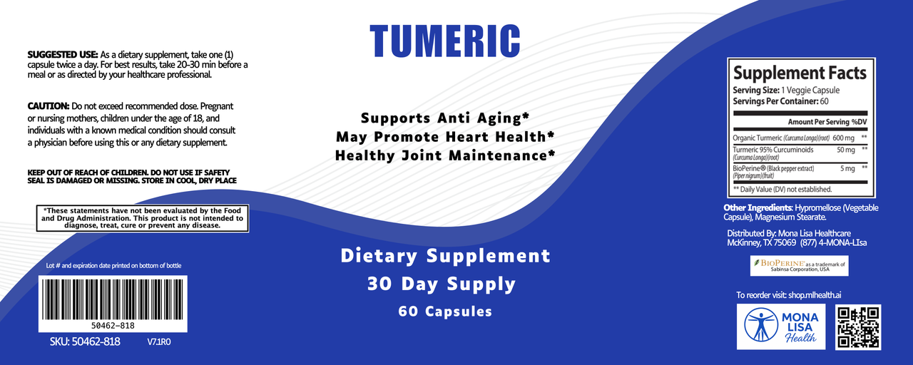 Turmeric w/BioPerine - 650mg